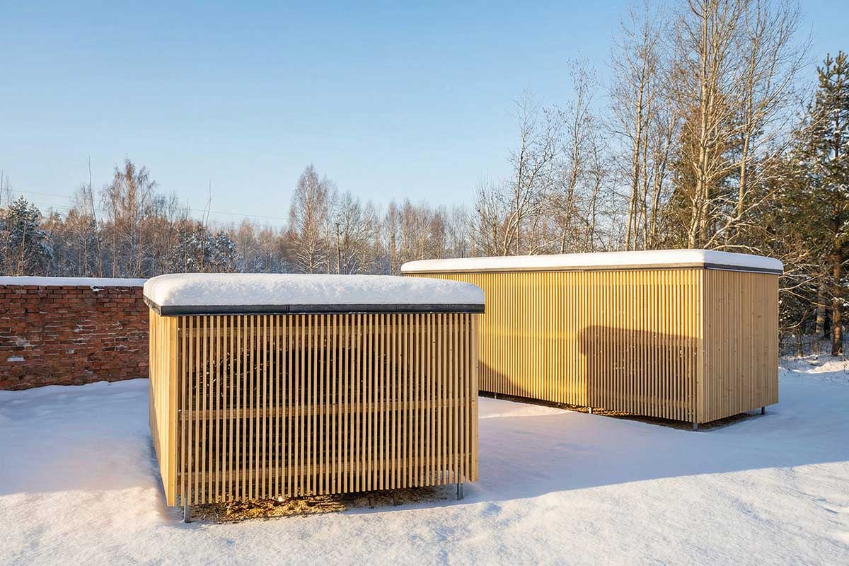 Two timber-clad air-source absorber modules